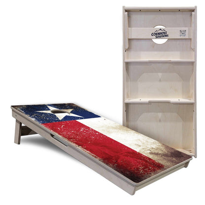 Texas Distressed Flag Cornhole Boards - Professional Tournament Series