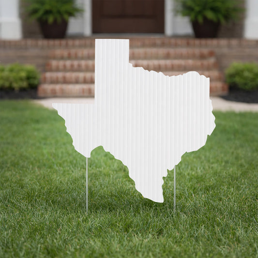 Texas State Shaped Corrugated Plastic Yard Sign Blank
