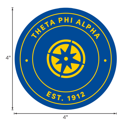Theta Phi Alpha Sorority Car Decal Sticker - Full Color Circle Logo