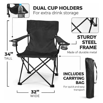 Tigers Mom Black Folding Camping Chair
