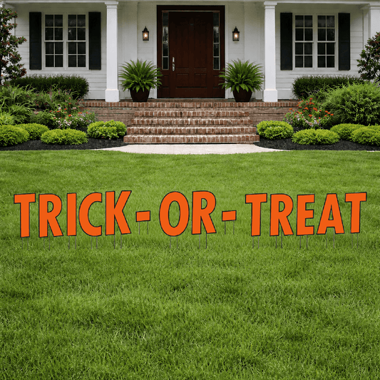 Trick-or-Treat Halloween Yard Letters – 14-Piece 18" Outdoor Lawn Sign Set with Stakes