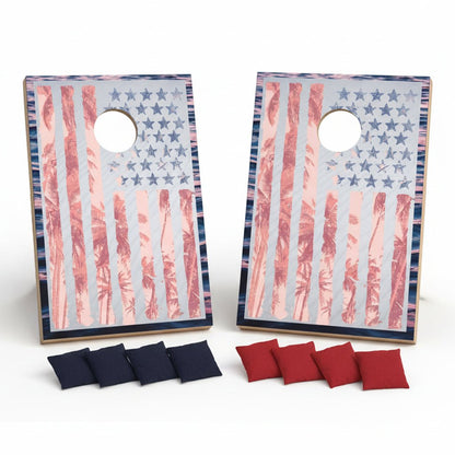 Tropical Patriotic Cornhole Bag Toss Game