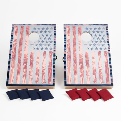 Tropical Patriotic Cornhole Bag Toss Game