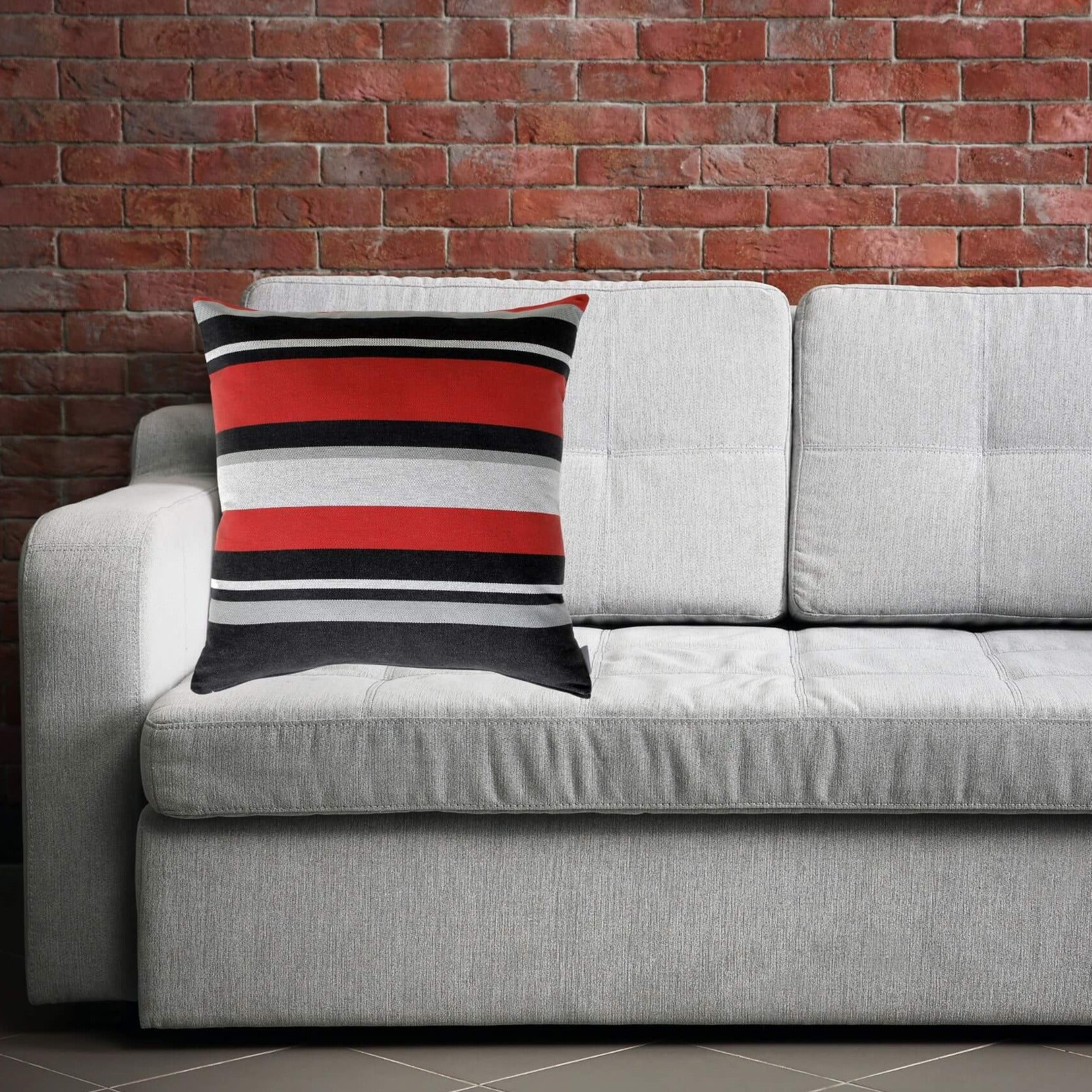 University of Georgia Colors Striped Pillow Cover