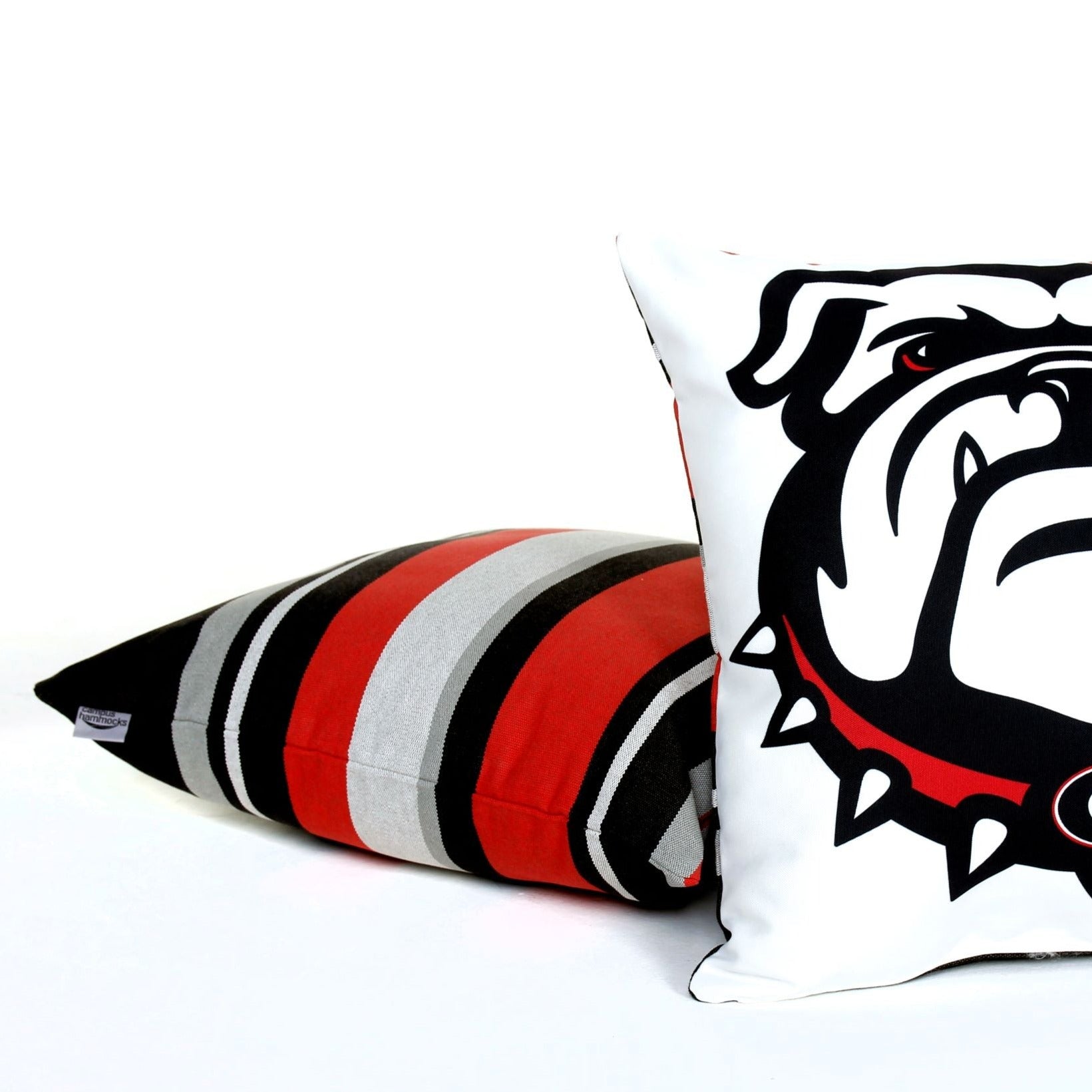 University of Georgia Colors Striped Pillow Cover