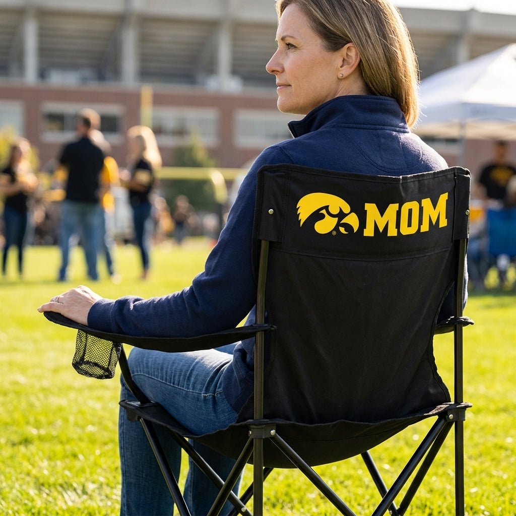 University of Iowa "Iowa Mom" Black Folding Camp Chair