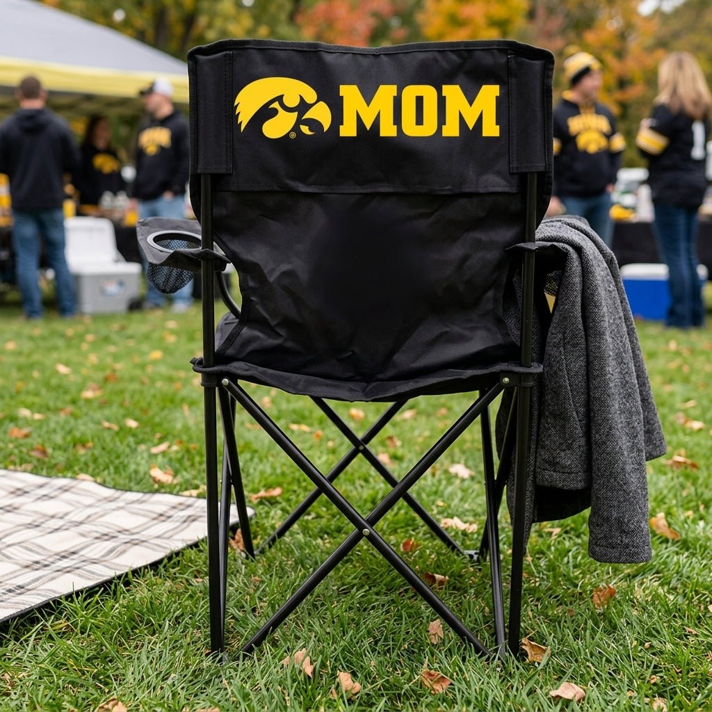 University of Iowa "Iowa Mom" Black Folding Camp Chair