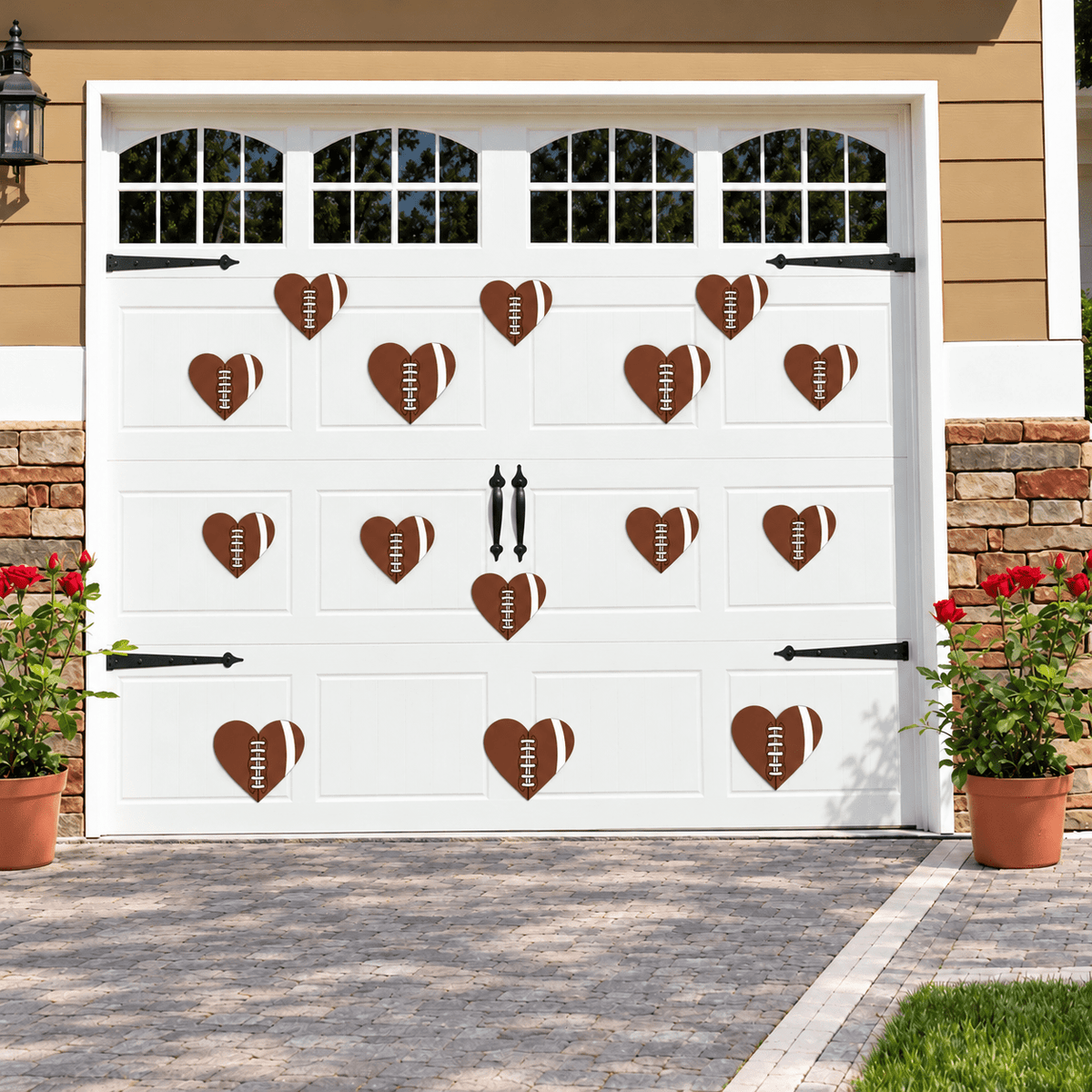 Valentine's Day Garage Magnets | Football Hearts