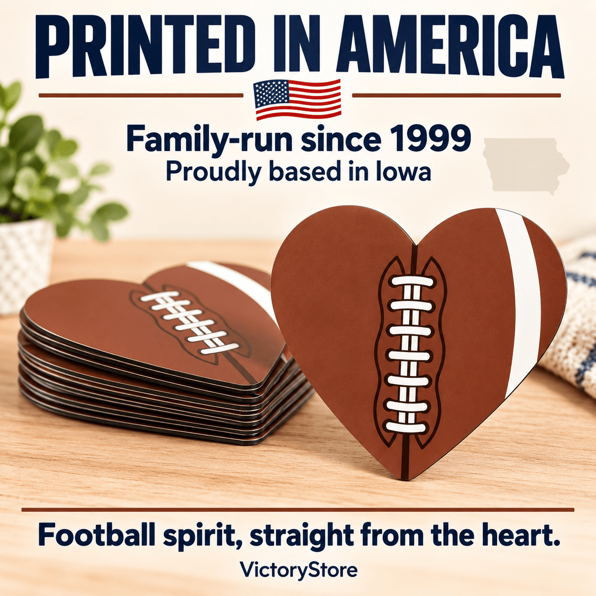 Valentine's Day Garage Magnets | Football Hearts