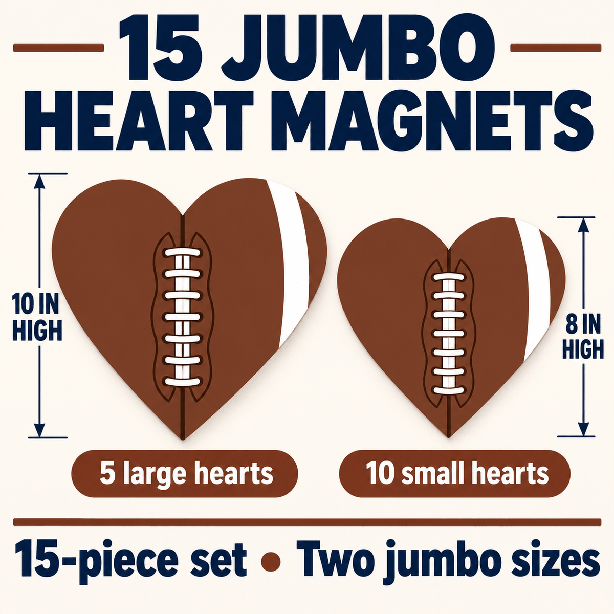 Valentine's Day Garage Magnets | Football Hearts
