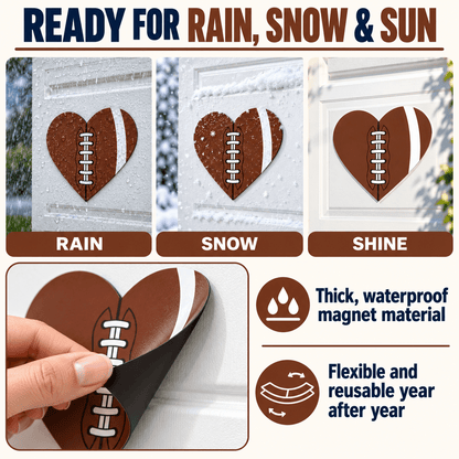 Valentine's Day Garage Magnets | Football Hearts