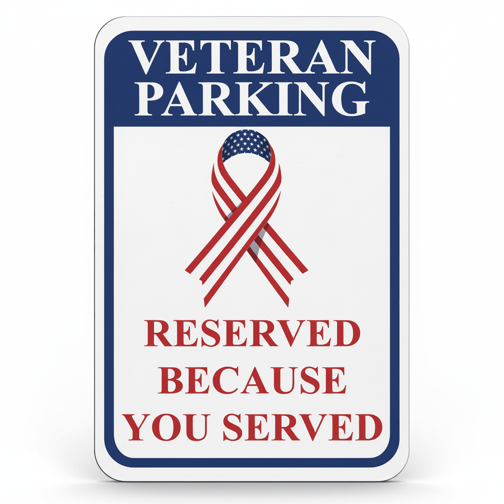 Veteran Parking Reserved Because You Served Aluminum Sign Set of 2