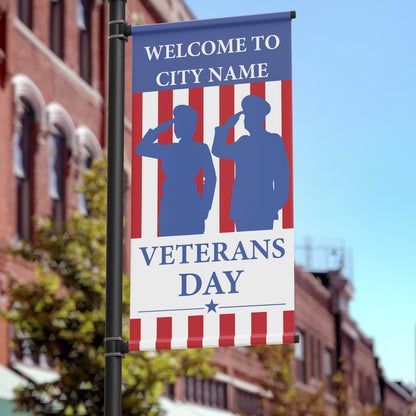 24"x48" Custom Veteran Pole Banner, Stripes