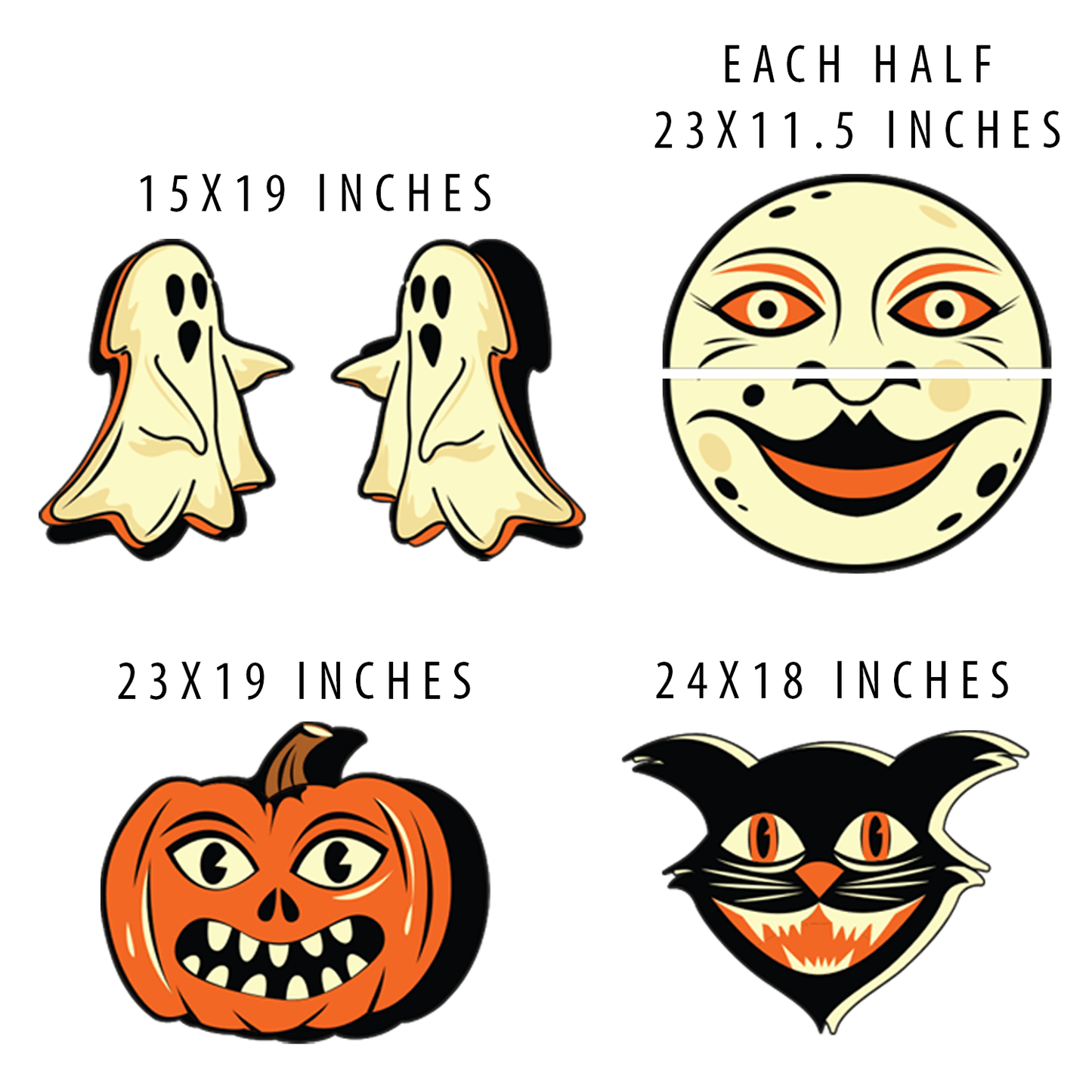 Vintage Inspired Halloween Garage Door Magnets – 6pc Retro Spooky Decorations Waterproof Outdoor & Indoor Magnetic Décor for Garage