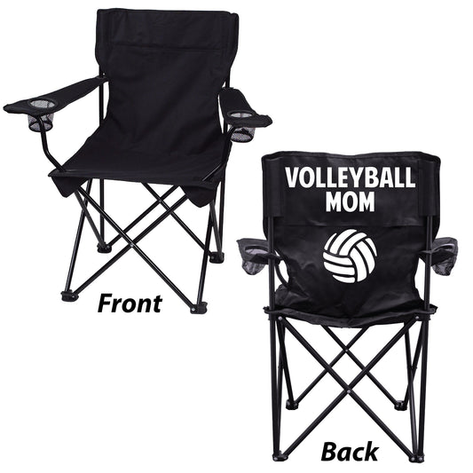 Volleyball Mom Black Folding Camping Chair
