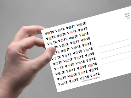 VOTE Emoji Blank 4x6 Voter Postcards