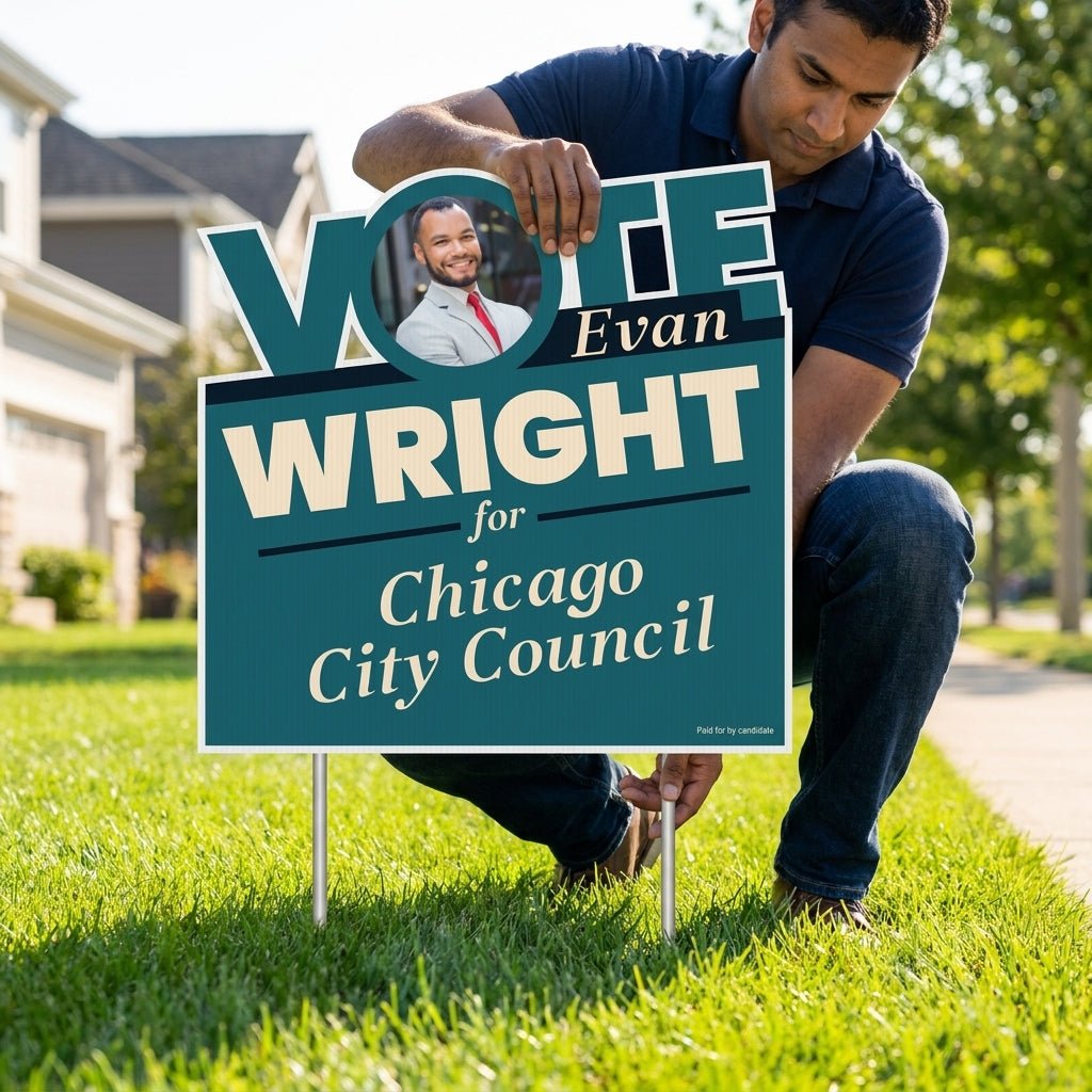 VOTE Shaped Political Yard Sign - One Sided
