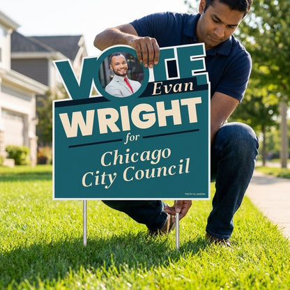 VOTE Shaped Political Yard Sign - One Sided