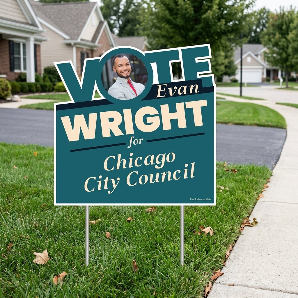 VOTE Shaped Political Yard Sign - One Sided