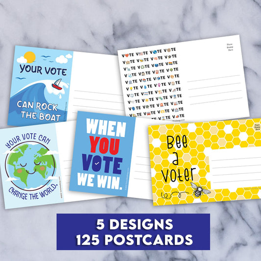 Voter Postcard Variety Pack – 125 Bulk Postcards, 5 Designs
