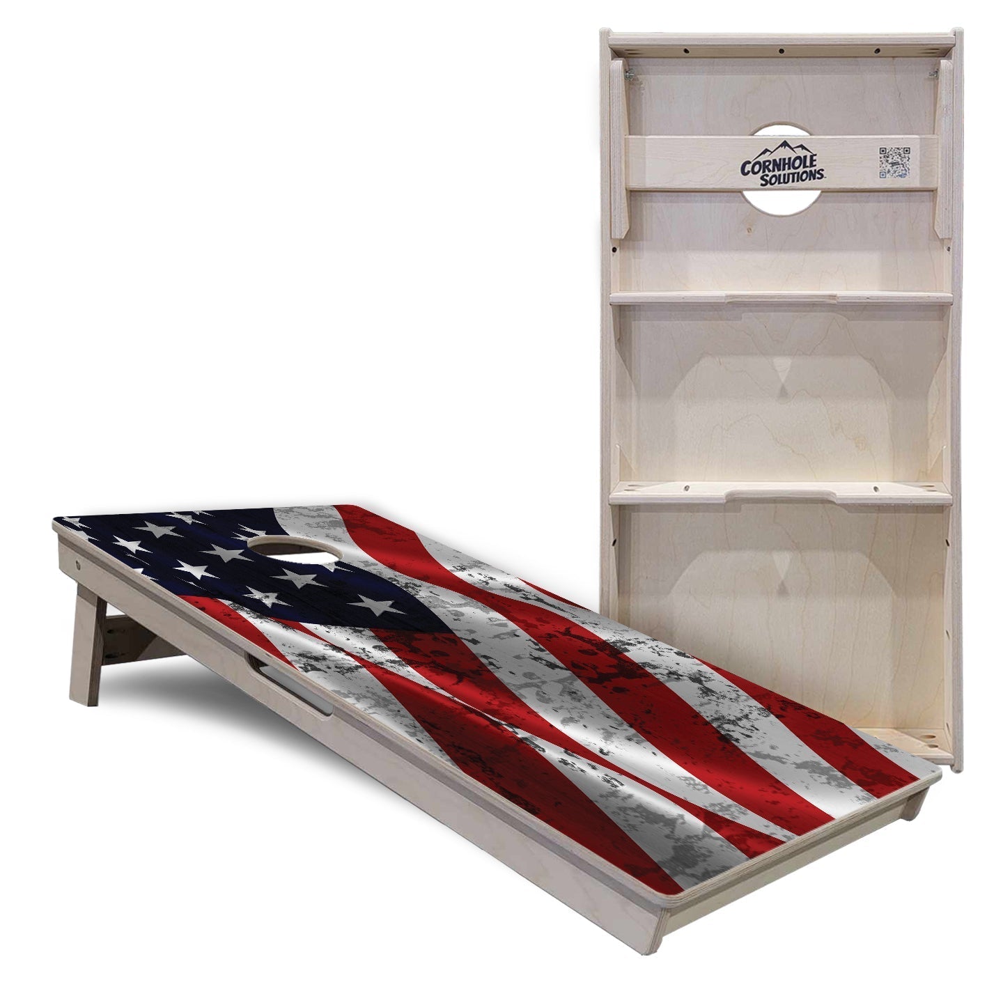 Wavy Distressed Flag Cornhole Boards - Professional Tournament Series