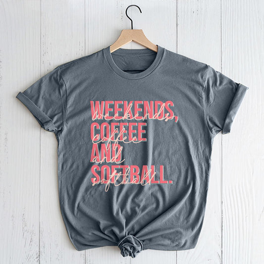 Weekends Coffee Softball T-shirt