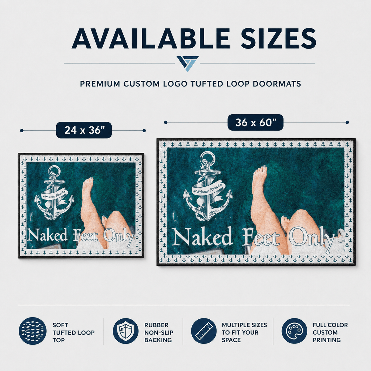 Welcome Aboard! Naked Feet Only Boat Mat
