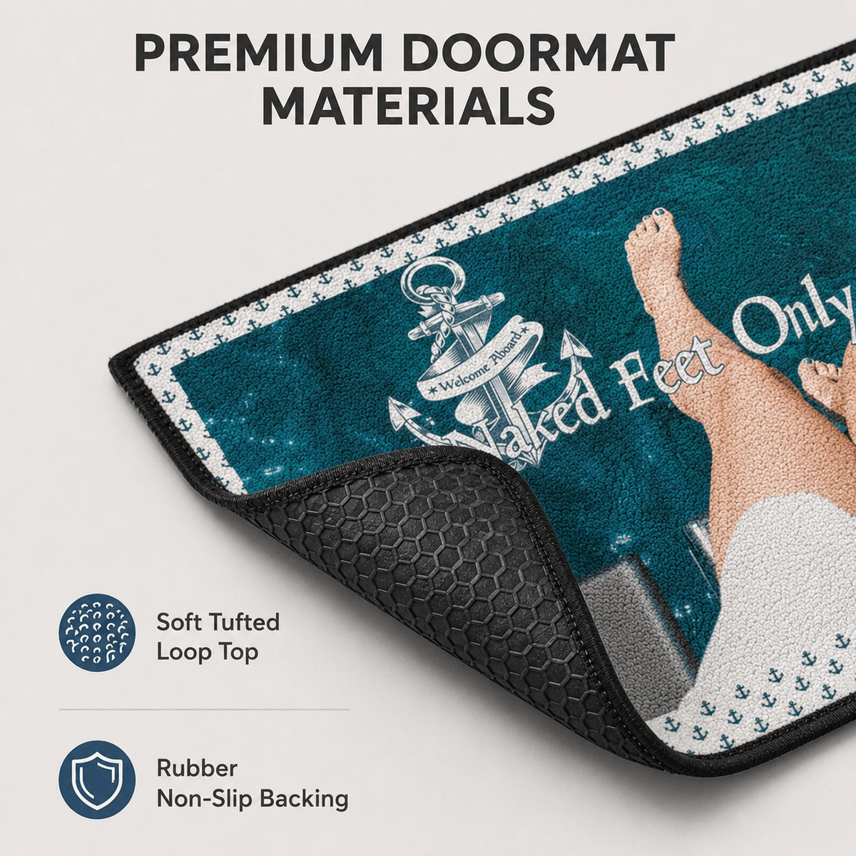 Welcome Aboard! Naked Feet Only Boat Mat