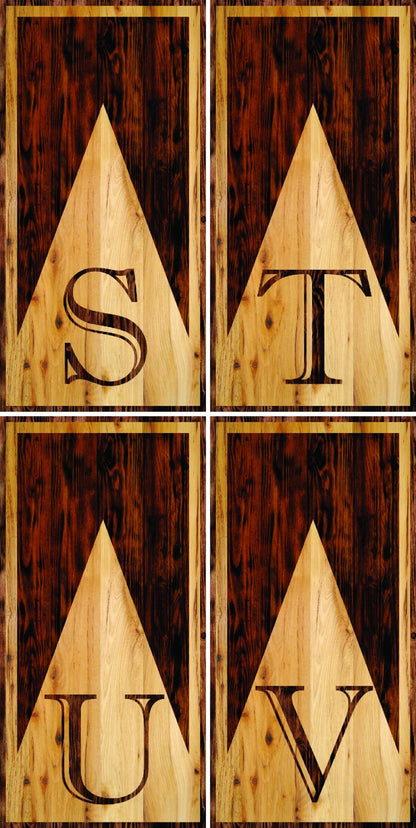 Wooden Triangle Letter Cornhole Boards - Professional Tournament Series