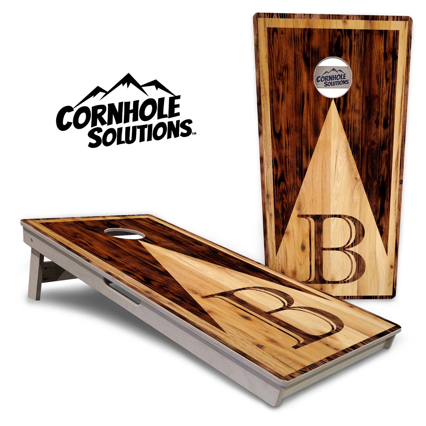 Wooden Triangle Letter Cornhole Boards - Professional Tournament Series