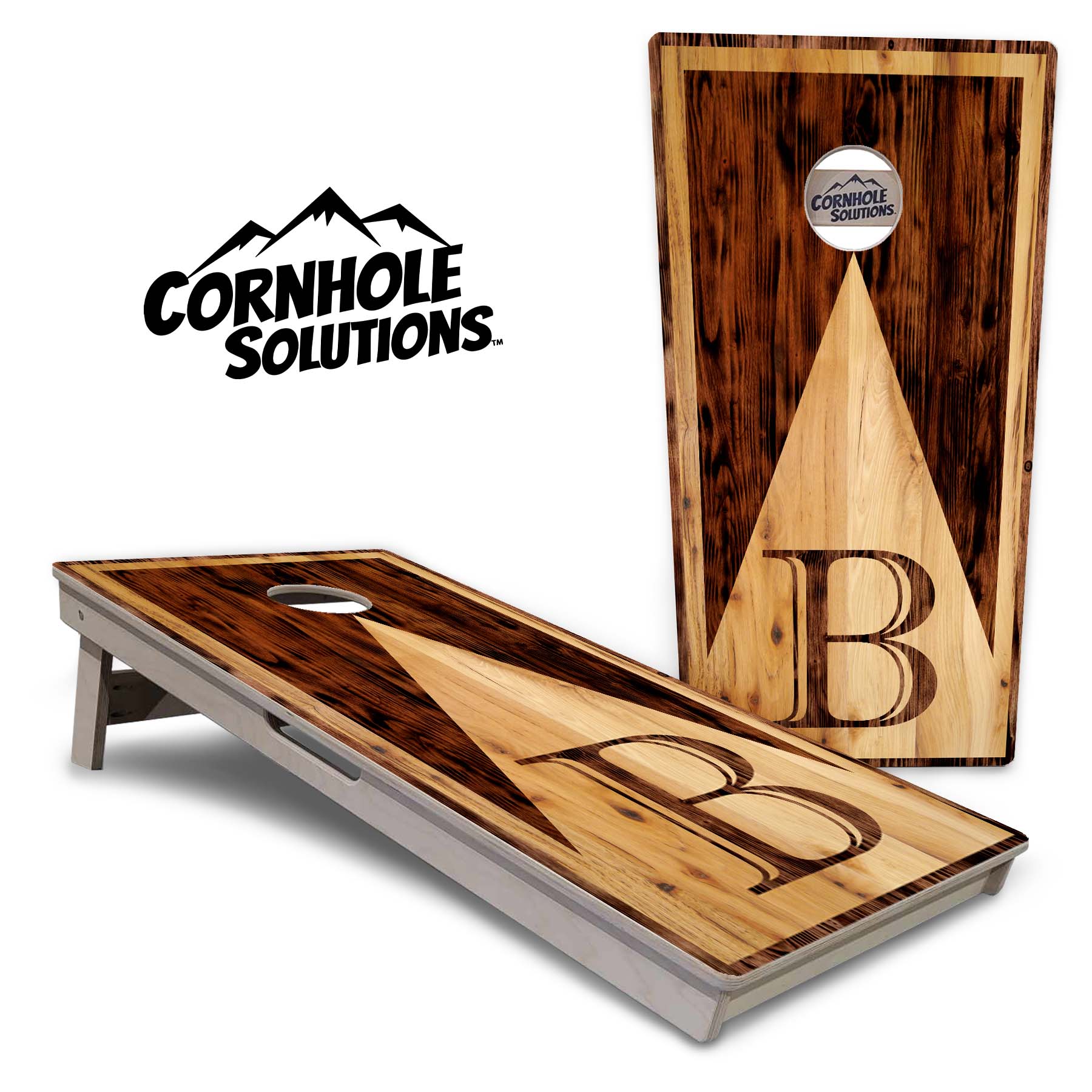 Wooden Triangle Letter Cornhole Boards - Professional Tournament Series