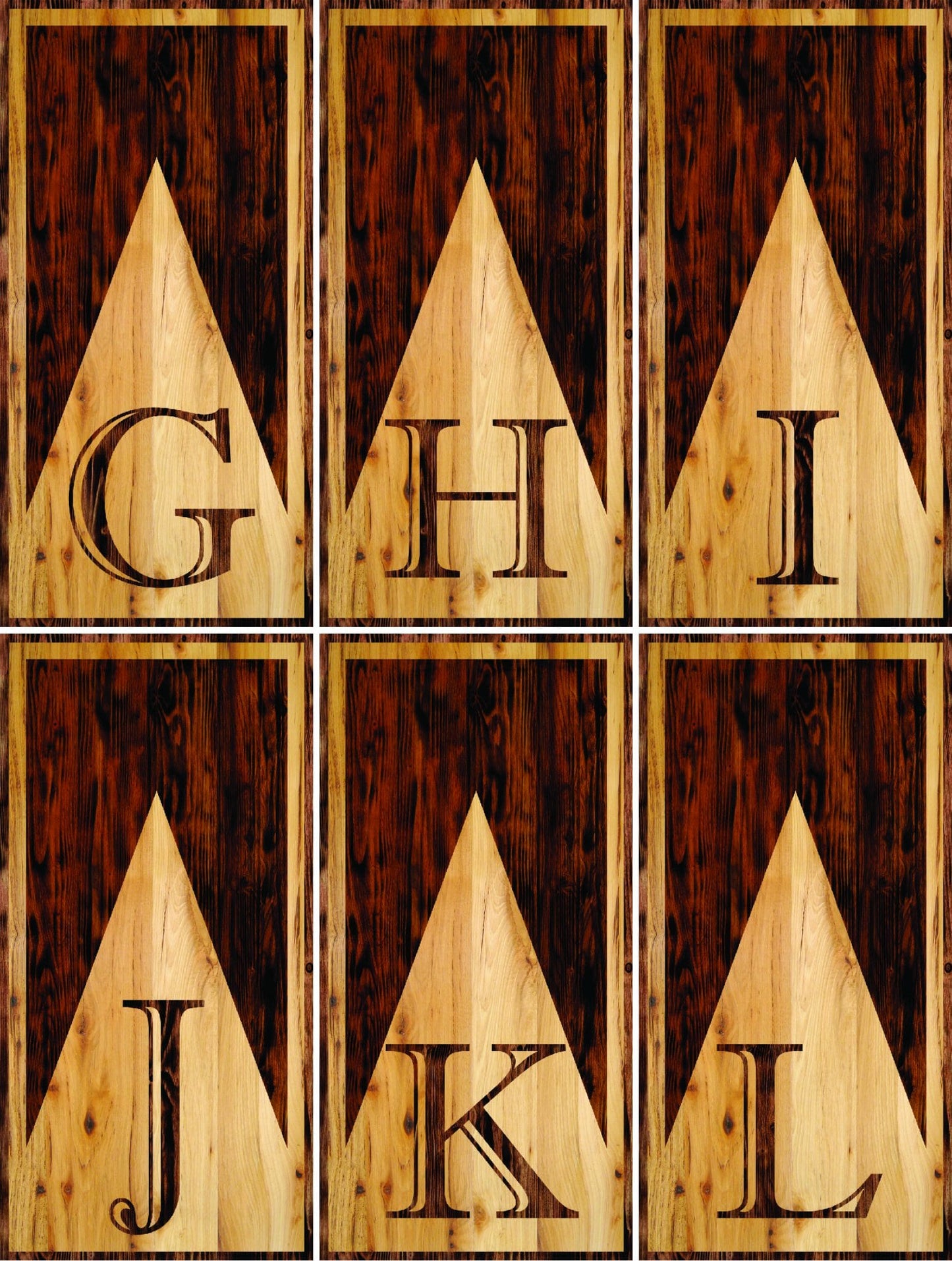 Wooden Triangle Letter Cornhole Boards - Professional Tournament Series