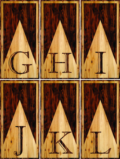 Wooden Triangle Letter Cornhole Boards - Professional Tournament Series