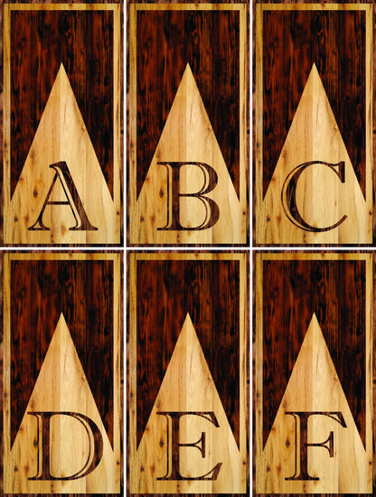 Wooden Triangle Letter Cornhole Boards - Professional Tournament Series