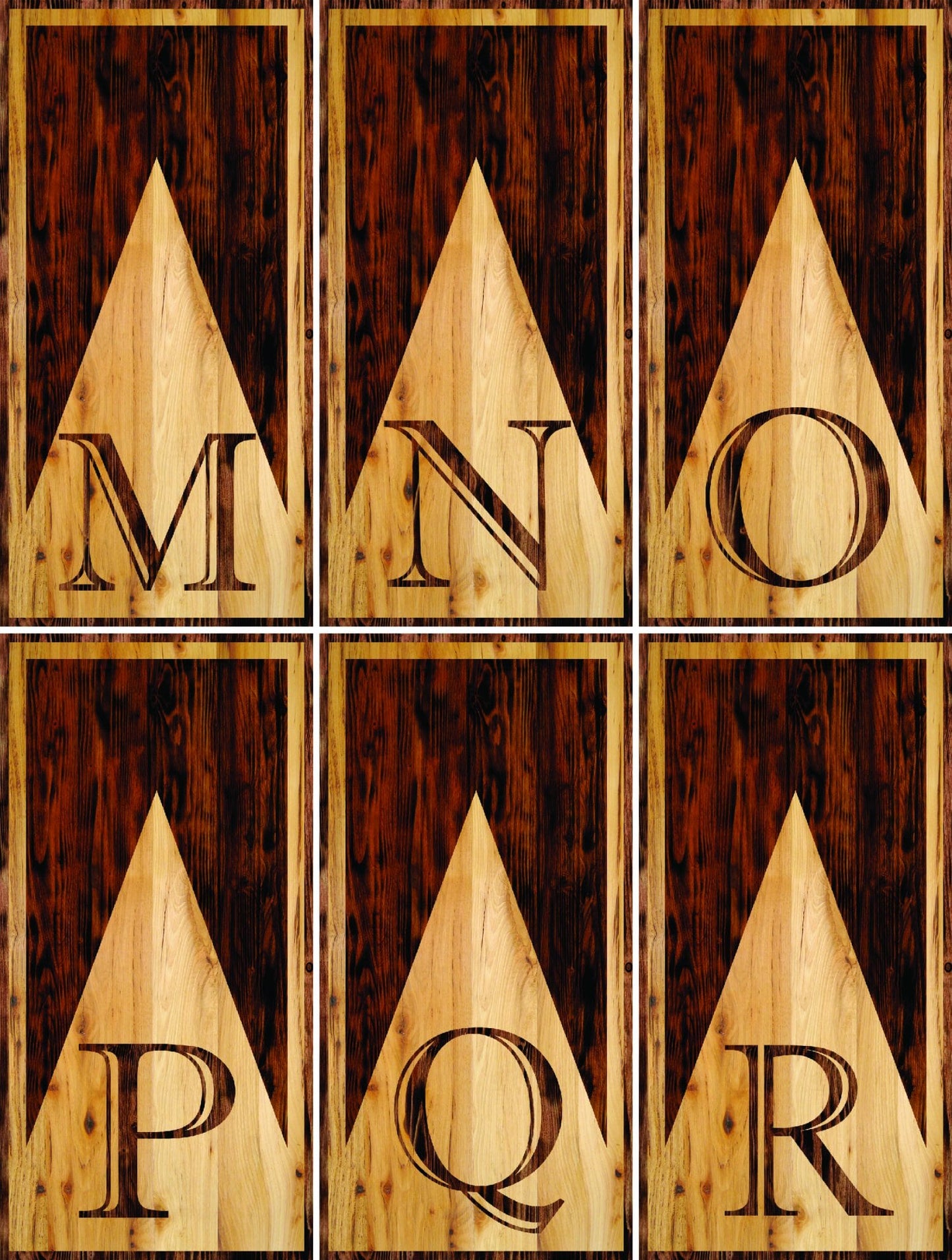 Wooden Triangle Letter Cornhole Boards - Professional Tournament Series