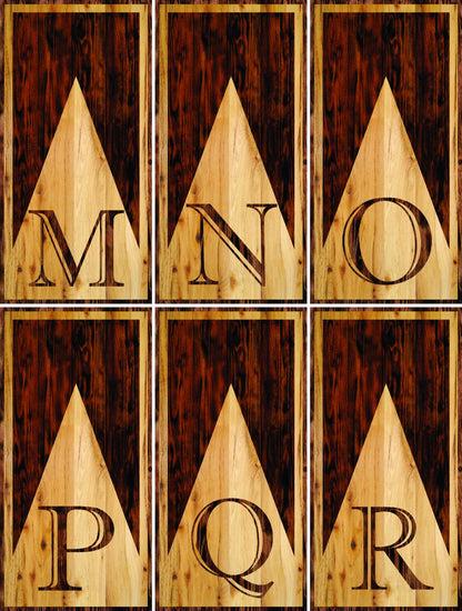 Wooden Triangle Letter Cornhole Boards - Professional Tournament Series