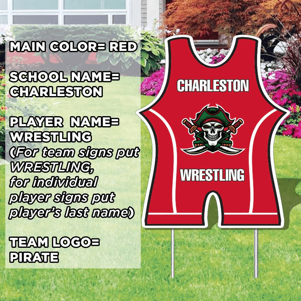 Wrestling Singlet Yard Sign One Sided