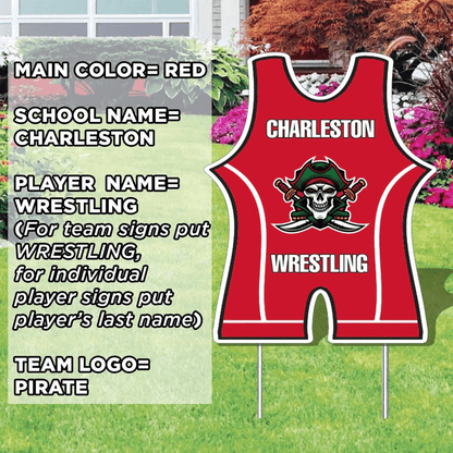 Wrestling Singlet Yard Sign One Sided
