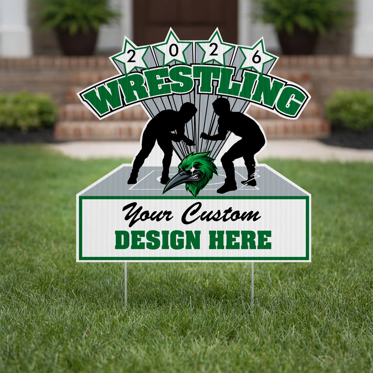 22x22" Wrestler Star Burst Shaped Yard Sign