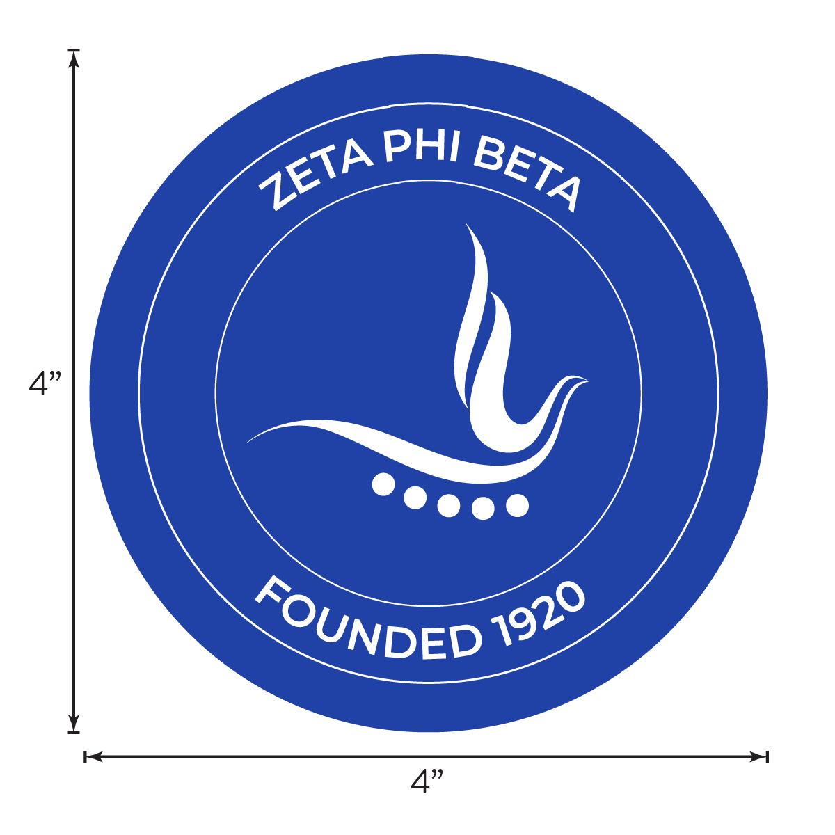 Zeta Phi Beta Sorority Car Decal Sticker - Full Color Circle Logo