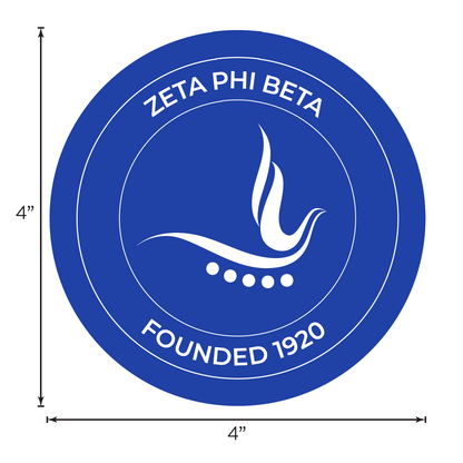 Zeta Phi Beta Sorority Car Decal Sticker - Full Color Circle Logo