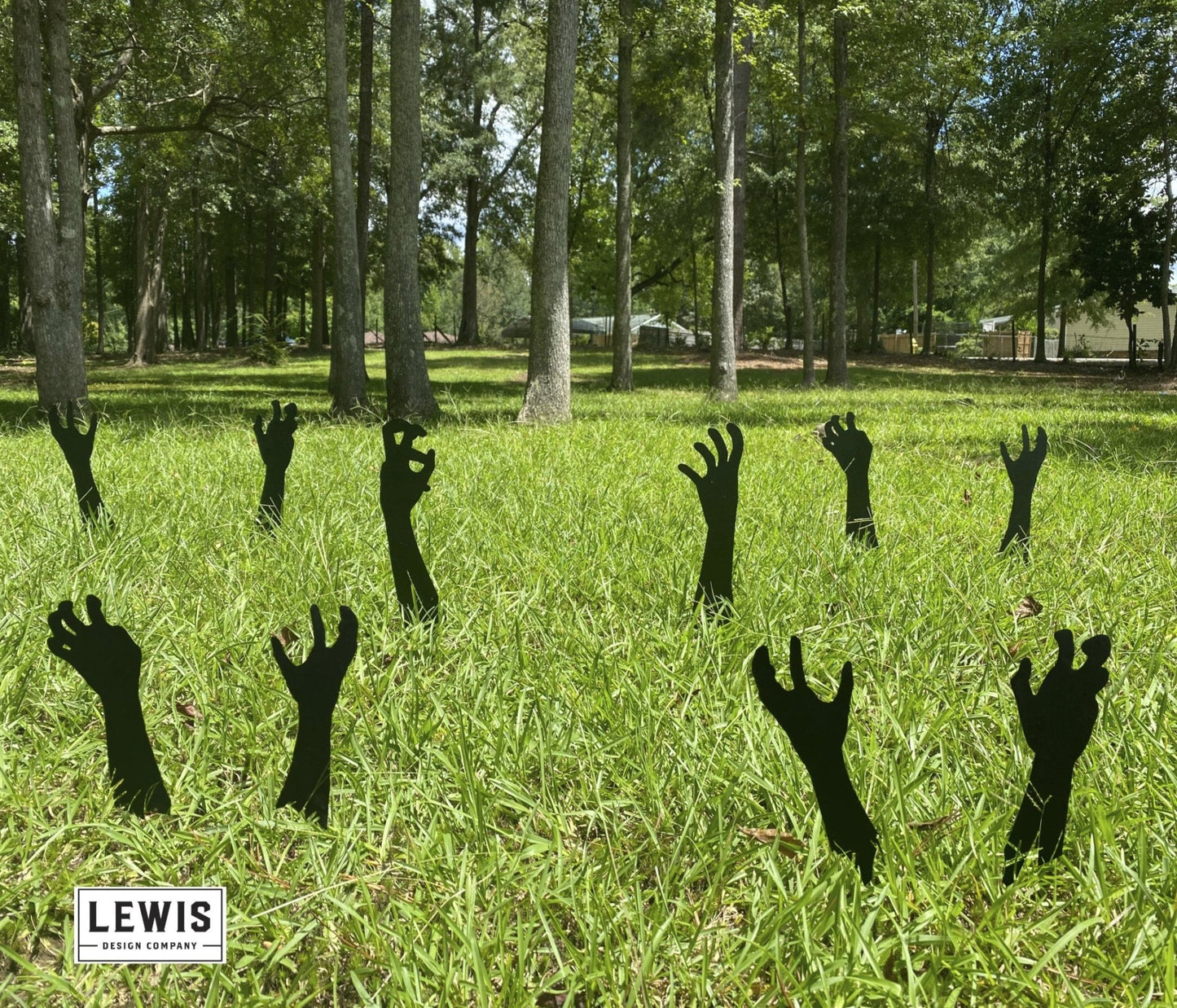 Zombie Hands Metal Yard Stakes | Halloween Lawn Decor Set