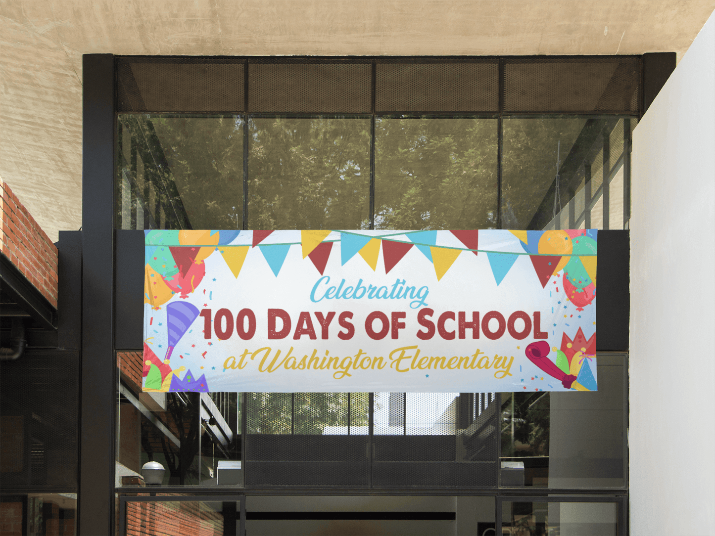 100 days of school banner