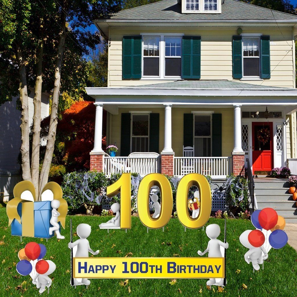 Happy 100th Birthday Yard Decoration- 100th Birthday - FREE SHIPPING