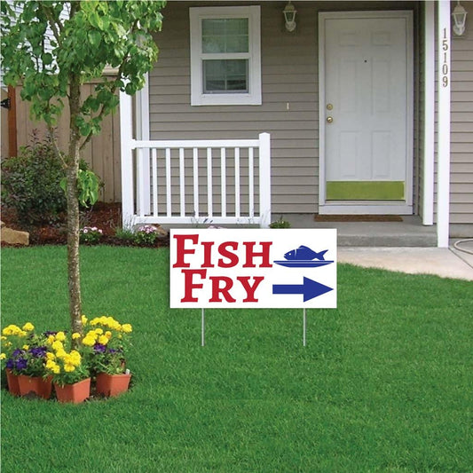 12"x 24" Fish Fry Directional Yard Sign
