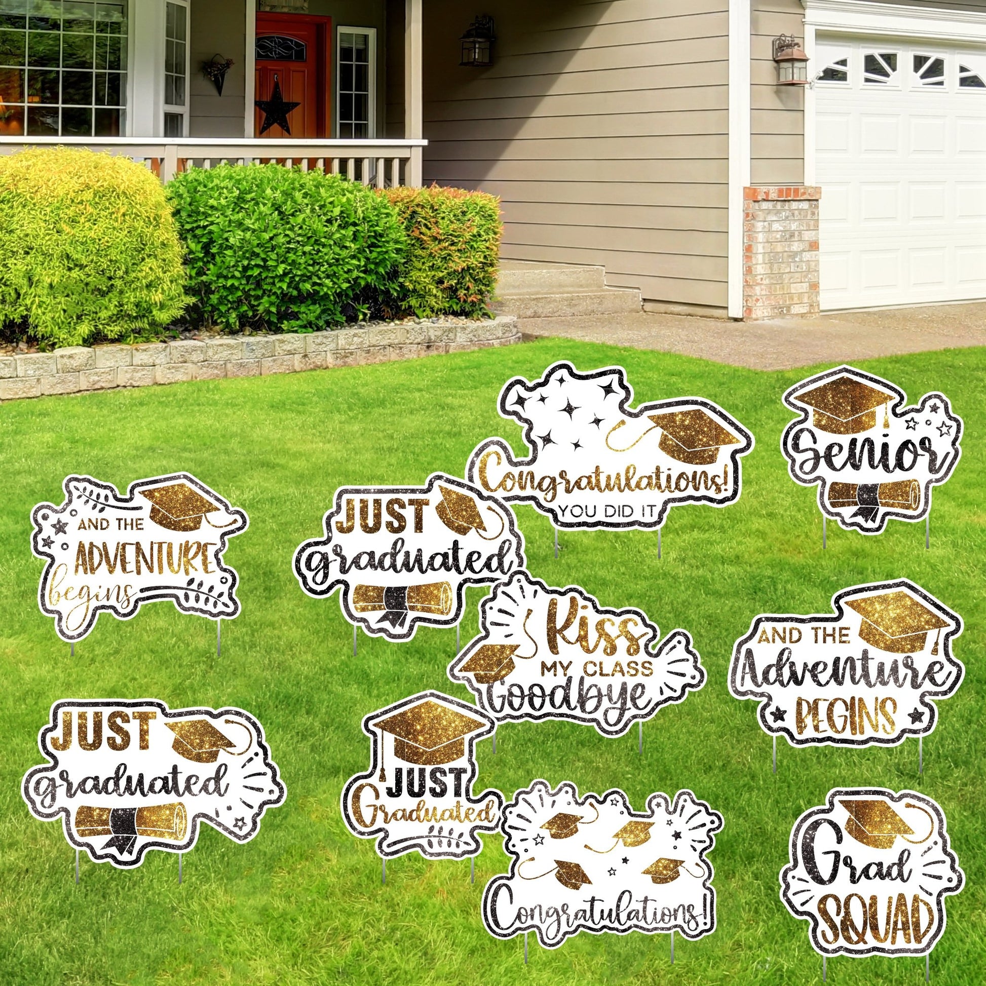 15" Graduation Sayings Yard Card Bundle | 10pc | VictoryStore VictoryStore.com 15" Graduation Sayings Yard Card Bundle | 10pc | VictoryStore VictoryStore.com