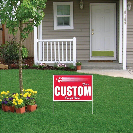 16"X24" Union Label Polybag Yard Signs With Wire U Frame