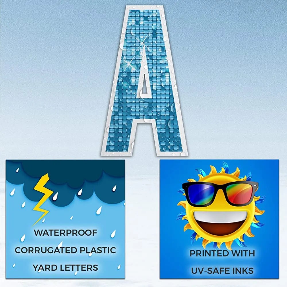 18" Alphabet Yard Card Letters | Bebas Front | Disco Sparkle | 26 pc Set