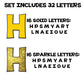 18" KG Deluxe Common Yard Letters with Black Outline, 32 Letters Include 16 Solid & 16 Sparkle