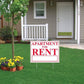 Apartment For Rent Yard Sign - FREE SHIPPING